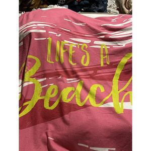 Mud‎ Pie Life's A Beach Large Round Beach Towel With Tassels NWOT